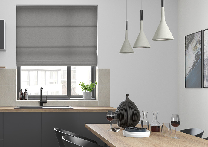 Faux Silk, Silver - Roman Blind - Image 3